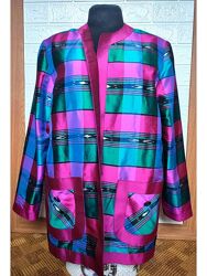 шёлковый пиджак жакет винтажный thai silk 100 hand made / наш 46-48рр