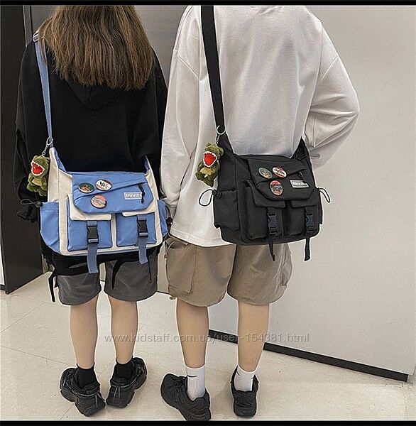 Сумка через плече з кишенями, аниме, кейпоп - 3 кольори