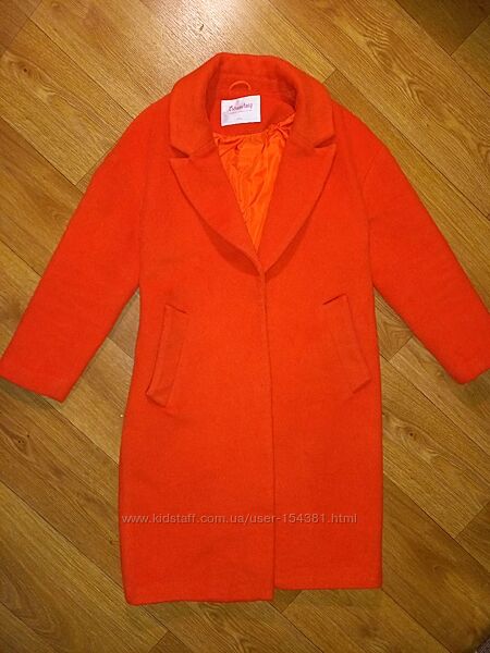 Пальто вовна, легке, р. S/M, помаранчевий, червоний, міді