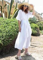 Платье-рубашка белоснежное H&M платье пляжное