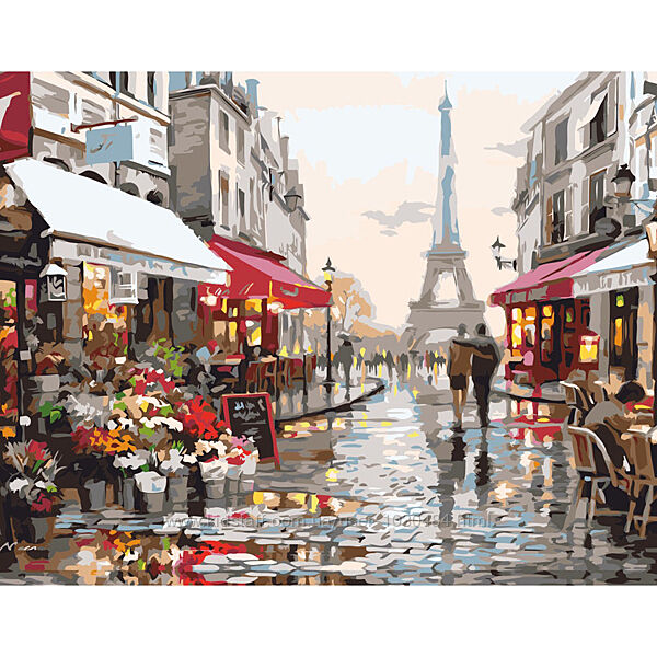 Картина за номерами Париж після дощу, розмір 40х50 см, GS160