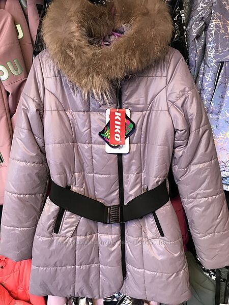 Распродажа. Пальто на девочку Кико 164р с натуральным мехом