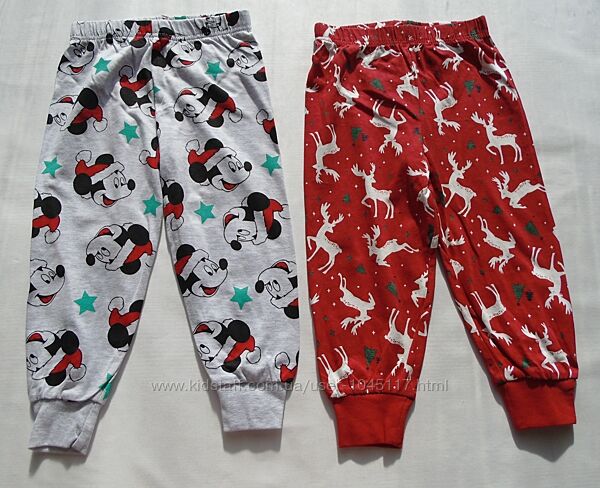 набор 2 шт пижамные штаны 1,5- 2 года 18-24 мес Primark