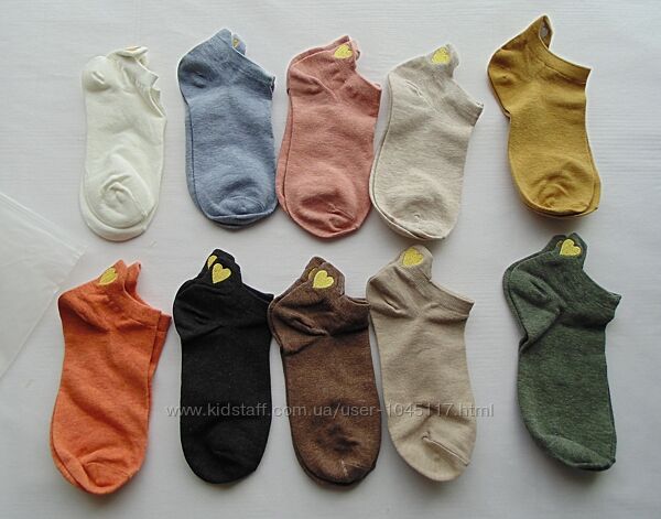 набір 10 пар коротких носків franmvenzt socks love