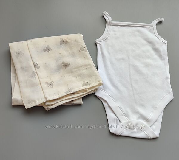 набір бодік та пелюшка 0-3