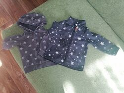 Комплект, набор кофта, флиска h&m 9-12 мес, 74-80 см