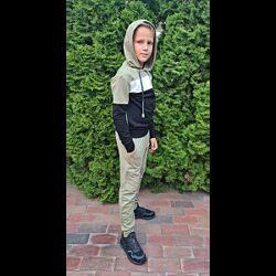 Спортивний костюм для хлопчика ТРІО. Оливковий з чорний