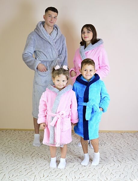 Халаты для всей семьи серия Family Look 