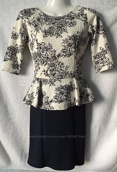 Сукня / плаття стрейч з баскою р.46