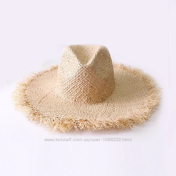 Капелюх соломяний літній жіночий, шляпа ковбойка американка, соломенная