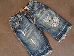 Стильные джинсовые шорты на 5-6 лет, рост 110-116 см