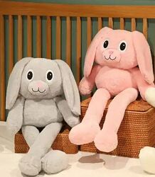Мяка іграшка подушка-обіймашка Кролик-тягучка 75 см
