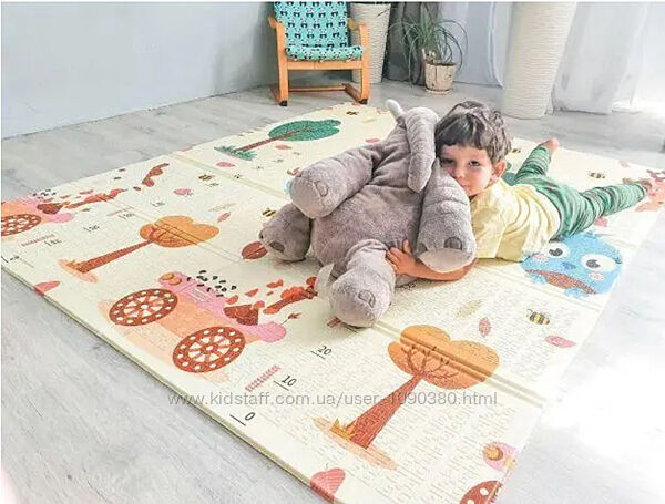 Дитячий двобічний термічний килимок розмір 180 x150х1см 