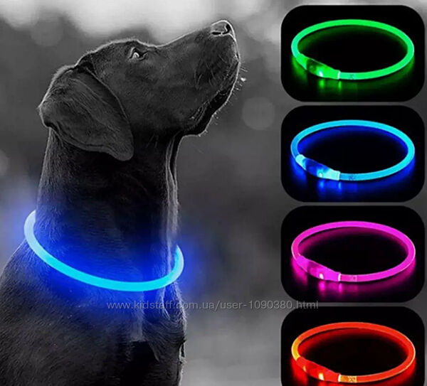 Світний LED-комір для собак з USB зарядкою 50 см 
