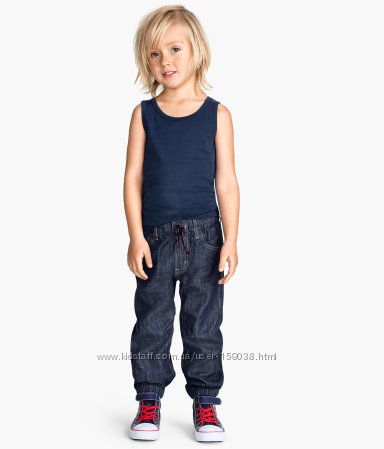 Легкие джинсики на резинке и шнурке, бренд, 5-6, 6-7лет
