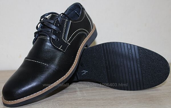 Туфлі шкіряні чорні для хлопчика від виробника модель ДЖ3925Р