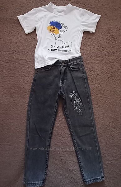 Комплект одягу для дівчинки джинси та футболка