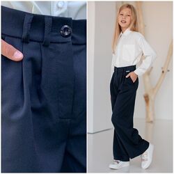 Модные школьные брюки палаццо Пальмира тм Brilliant размеры 122- 164