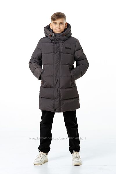 Зимнее теплое пальто, пуховик BRENTON  на мальчика размеры 140 - 164