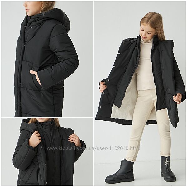 Пуховик, зимнее пальто для девочек Фаворит тм Brilliant размеры 134- 158