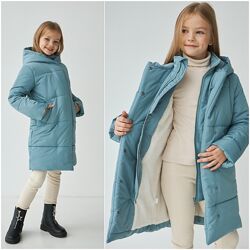 Зимнее пальто, пуховик для девочек тм brilliant Размеры 128, 140