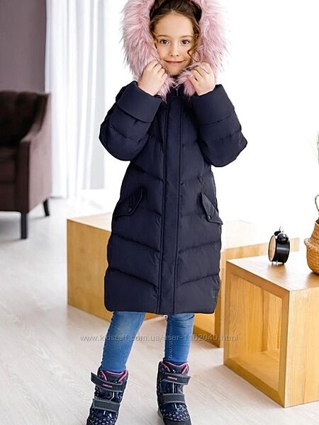 Зимняя детская куртка парка для девочки Рика тм nui very размеры 122-158