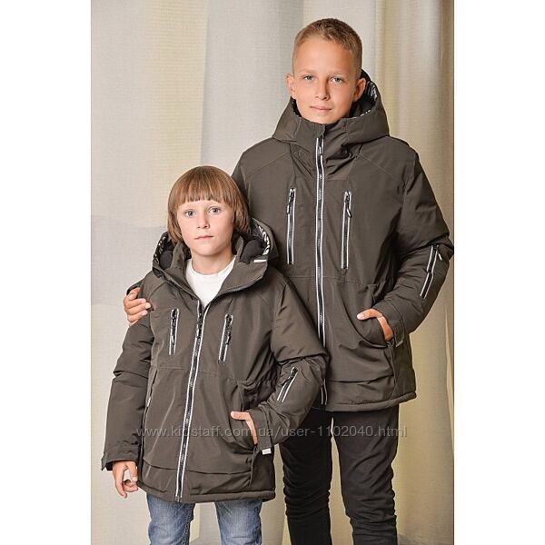 Куртка Парка для мальчика, Зимняя парка на флисе Роберт размеры 116-164