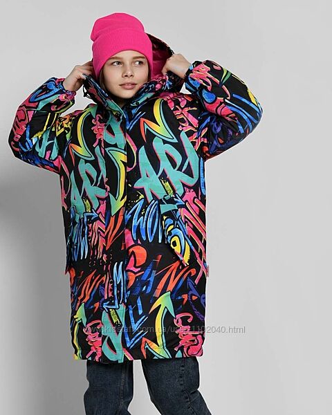 Теплый зимний яркий пуховик унисекс для мальчиков, девочек X-Woyz 8364 30-4