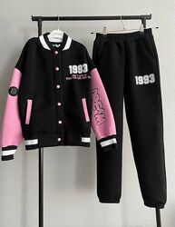 Тепленький костюм з бомбером для дівчат