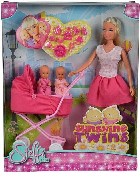 Лялька Штеффі на прогулянці з близнюками, Steffi Love Sunshine Twins, Simbа 5738060