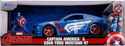 Машина металева Jada Марвел Месники Ford Mustang GT 2006  фігурка Капітана Америки 124