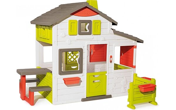Дитячий будиночок Smoby Для друзів, з дверним дзвінком, столиком та огорожею 810203