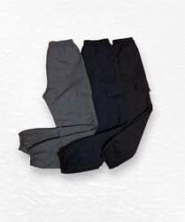 Весенние подростковые штаны с накладными карманами 134-158 см