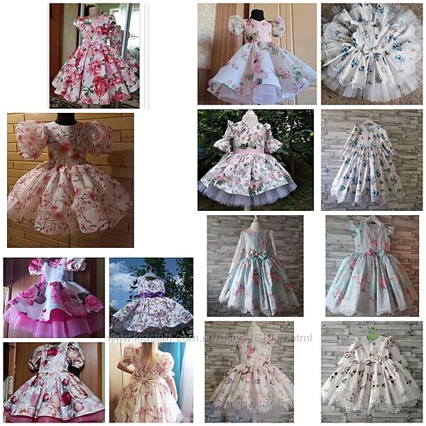 Красиві квіткові ошатні сукні для дівчинки на будь-який зріст