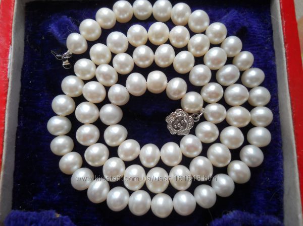 Ожерелье из белого жемчуга 8-9 мм