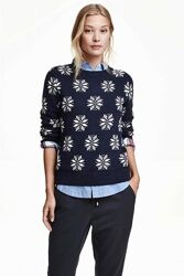 Свитер джемпер пуловер светр снежинки с шерстью