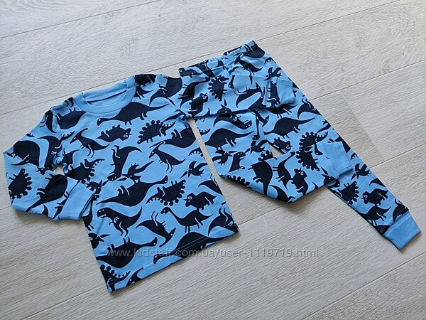 Піжама на хлопчика. Сині динозаври.