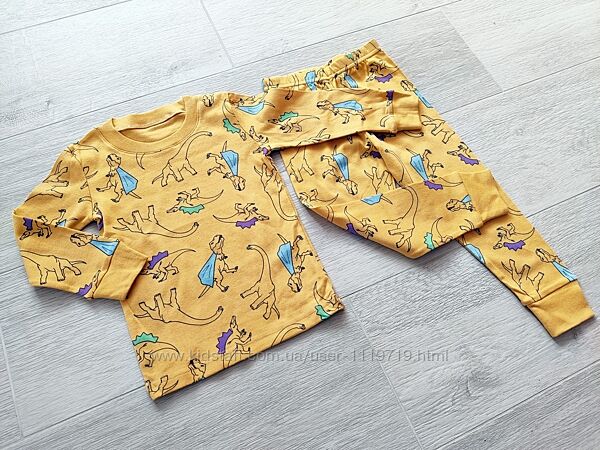 Піжама на хлопчика. Жовті динозаври.