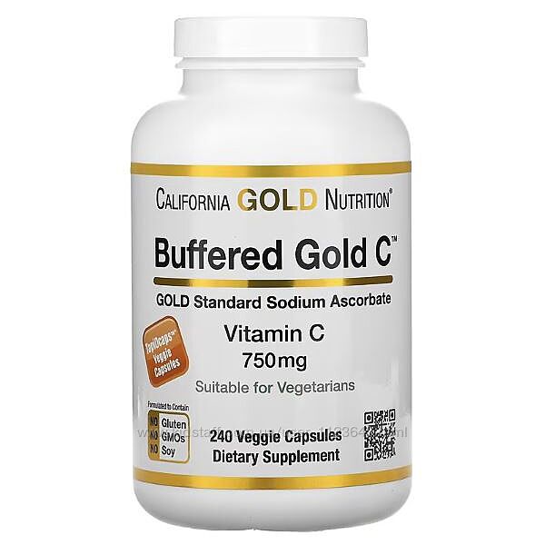 ПРОСРОЧЕНИЙ Буферизований вітамін C Gold 750 мг 240 капсул. В-во США