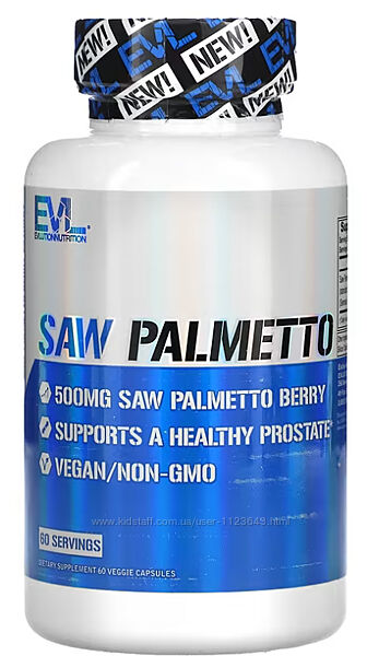 Со Пальметто здоровя статевої системи 500 мг 60 кап EVLution Nutrition США
