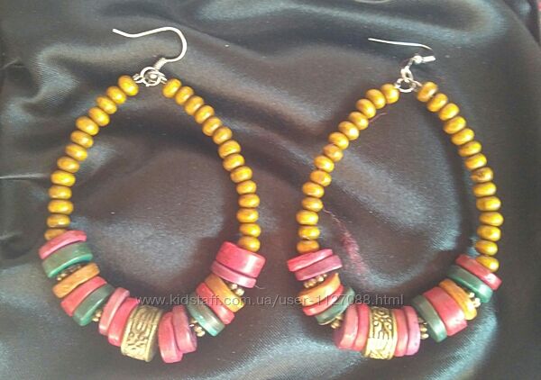 Сережки довгі в стилі етно