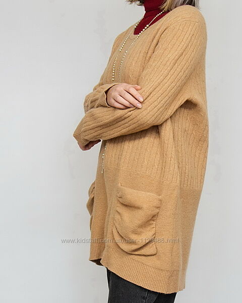 Джемпер шерстяной удлиненный Next, шерсть, ангора.