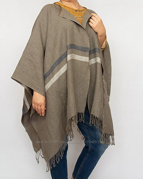 Пончо льняное, накидка из льна SET. Лен.