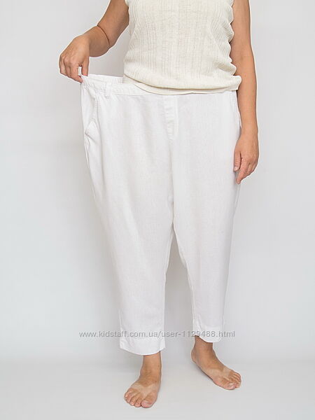 Штаны льняные, брюки бананы Bonmarche. Большой размер.