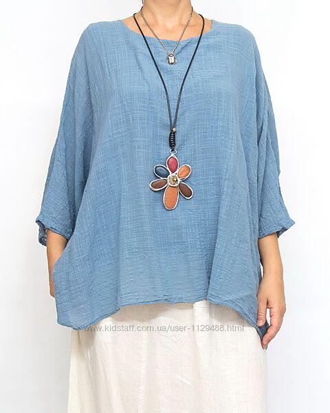 Блуза свободная в бохо стиле, туника Италия.