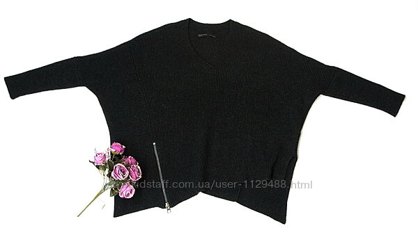 Свитер дизайнерский асимметричный оверсайз, AllSaints, шерсть, альпака.