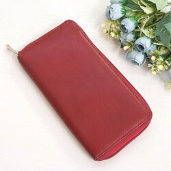 Кошелек кожаный красный, клатч Braun Buffel, премиум класс.