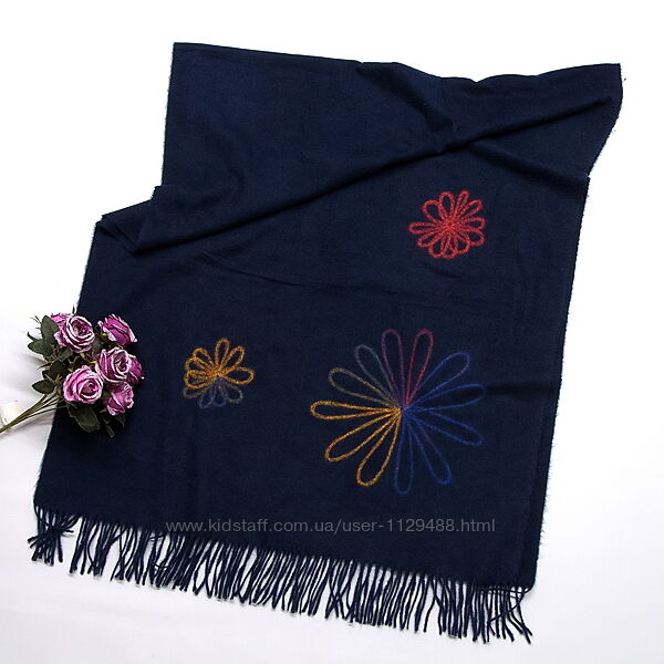 Шарф с кашемиром, большой палантин, цветы.