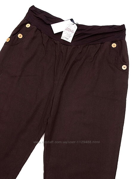 Штаны льняные широкие, Chicoree, большой размер.