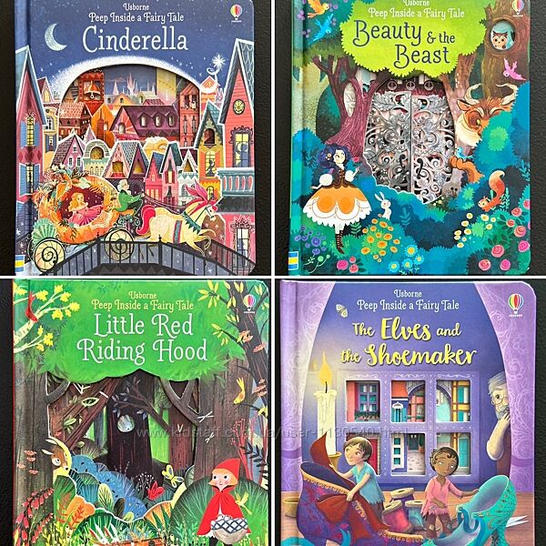 Usborne Peep inside fairy tales, детские книги, дитячі книги, английский 